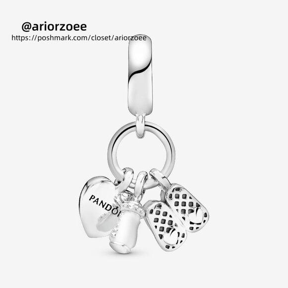 Pandora Baby Bottle & Shoes Dangle Charm - Picture 2 of 6